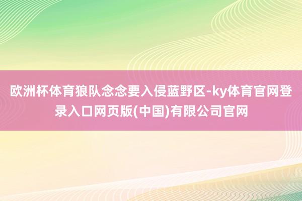 欧洲杯体育狼队念念要入侵蓝野区-ky体育官网登录入口网页版(中国)有限公司官网