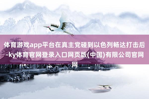 体育游戏app平台在真主党碰到以色列畅达打击后-ky体育官网登录入口网页版(中国)有限公司官网