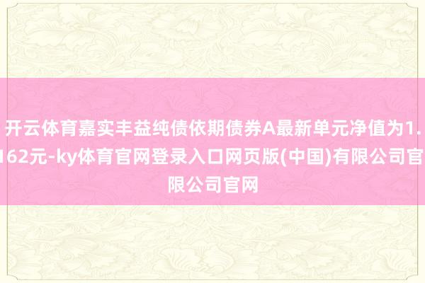 开云体育嘉实丰益纯债依期债券A最新单元净值为1.0162元-ky体育官网登录入口网页版(中国)有限公司官网