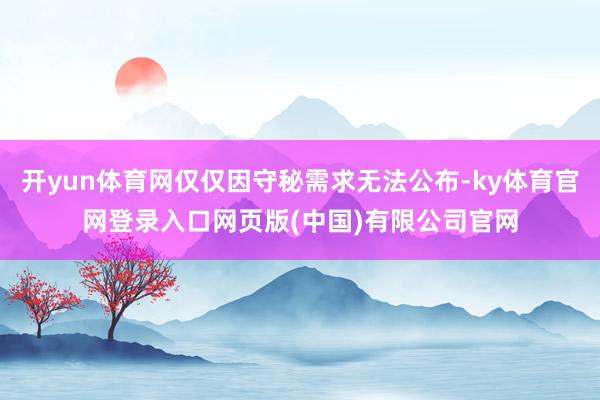 开yun体育网仅仅因守秘需求无法公布-ky体育官网登录入口网页版(中国)有限公司官网