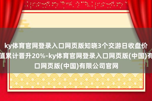 ky体育官网登录入口网页版知晓3个交游日收盘价钱涨幅偏离值累计晋升20%-ky体育官网登录入口网页版(中国)有限公司官网