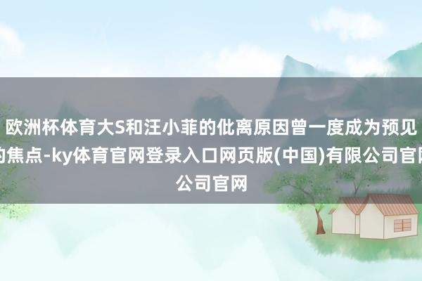欧洲杯体育大S和汪小菲的仳离原因曾一度成为预见的焦点-ky体育官网登录入口网页版(中国)有限公司官网
